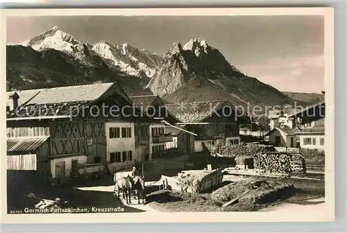 AK / Ansichtskarte Garmisch Partenkirchen Kreuzstrasse Gespann  Kat. Garmisch Partenkirchen