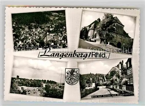 AK / Ansichtskarte Langenberg Rheinland Buergerhaus Kirche Sender Bismarckturm  Kat. Velbert