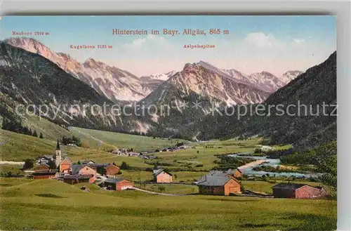 AK / Ansichtskarte Hinterstein Bad Hindelang Gesamtansicht Kugelhorn Rauhorn Aelpelspitze