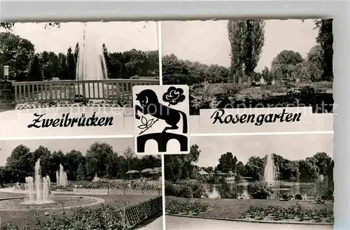 AK / Ansichtskarte Zweibruecken Rosengarten Springbrunnen Kat. Zweibruecken