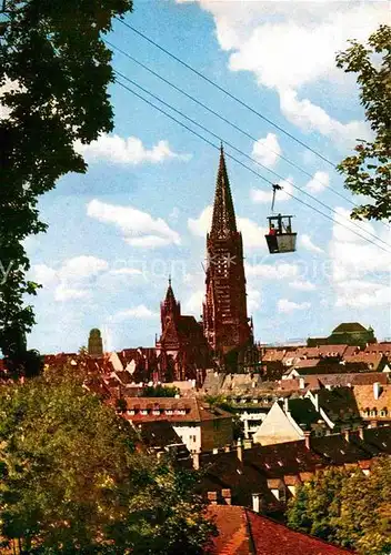 AK / Ansichtskarte Seilbahn Schlossberg Freiburg im Breisgau Muenster  Kat. Bahnen