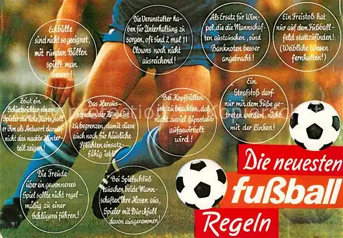 AK / Ansichtskarte Fussball Fussball Regeln Humor  Kat. Sport