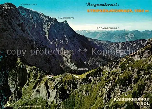 AK / Ansichtskarte Stripsenjochhaus Gebirgspanorama Kaisergebirge Kat. Wildermieming