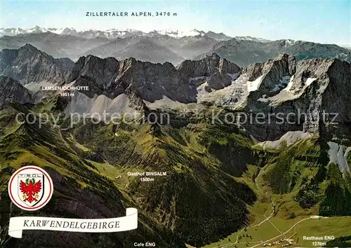 AK / Ansichtskarte Engalm Panorama Karwendelgebirge Zillertaler Alpen Fliegeraufnahme Kat. Schwaz