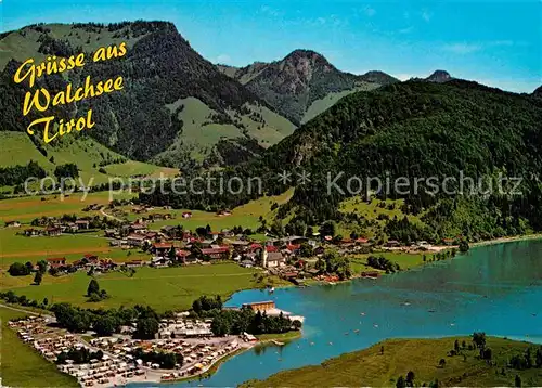 AK / Ansichtskarte Walchsee Tirol Sommer und Wintererholungsort Fliegeraufnahme Kat. Walchsee