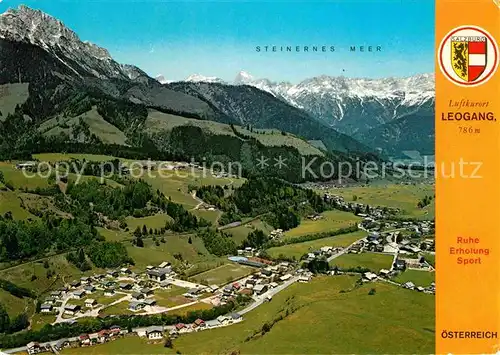 AK / Ansichtskarte Leogang Hoehenluftkurort zwischen Leoganger Steinbergen und Kitzbueheler Alpen Steinernes Meer Fliegeraufnahme Kat. Leogang