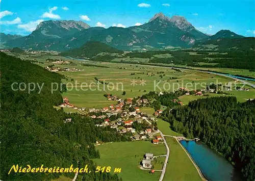 AK / Ansichtskarte Niederbreitenbach Erholungsort Unterinntal mit Kaisergebirge Fliegeraufnahme