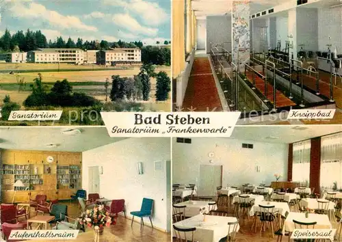 AK / Ansichtskarte Bad Steben Sanatorium Frankenwarte Kneippbad Speisesaal Aufenthaltsraum Kat. Bad Steben
