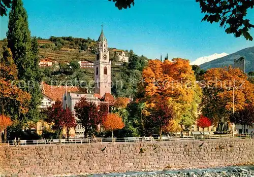 AK / Ansichtskarte Meran Merano Kurpromenade Kirche Herbststimmung