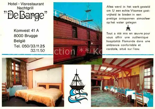 AK / Ansichtskarte Brugge Hotel Visrestaurant Nachtgrill De Barge Kat. 