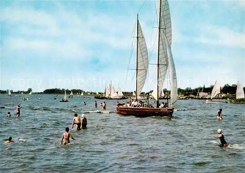 AK / Ansichtskarte Duemmersee Diepholz Badestrand Segeln