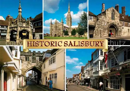 AK / Ansichtskarte Salisbury Poultry Cross Cathedral St Anns Gate High Street Gate Kat. Salisbury