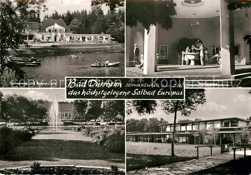 AK / Ansichtskarte Bad Duerrheim Salinensee Strandcafe Trinkanlage Kurmittelhaus Kurpark Kat. Bad Duerrheim