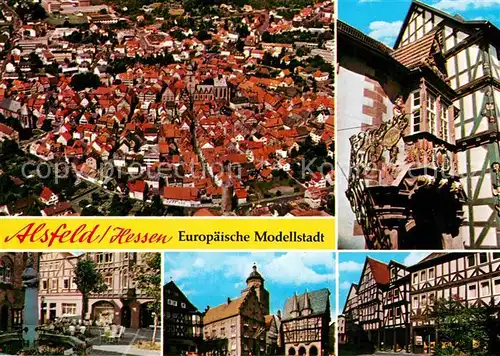 AK / Ansichtskarte Alsfeld Altstadt Fachwerkhaeuser Fliegeraufnahme Kat. Alsfeld