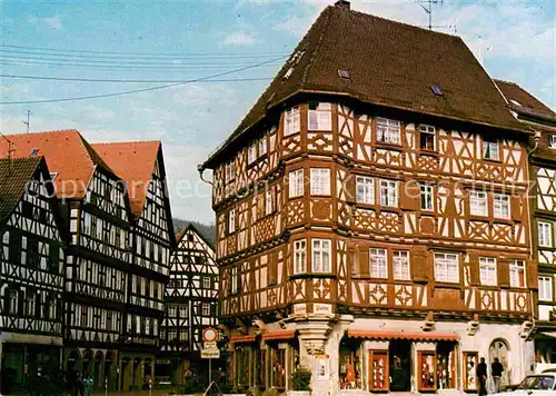 AK / Ansichtskarte Mosbach Baden Marktplatz Fachwerkhaeuser Sonderdruck fuer Gasthof Restaurant Zum Lamm Kat. Mosbach