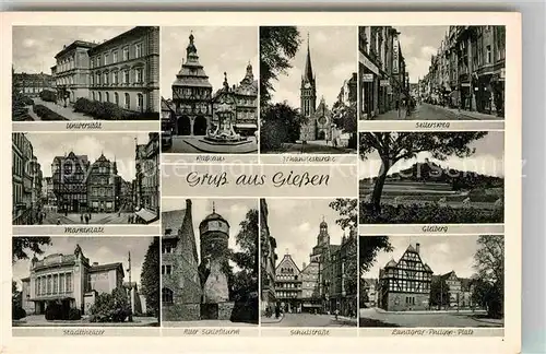 AK / Ansichtskarte Giessen Lahn Gleiberg Universitaet Stadttheater Johanneskirche Kat. Giessen