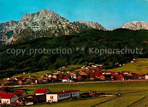 AK / Ansichtskarte Aufham Anger Panorama mit Hochstaufen Chiemgauer Alpen Kat. Anger