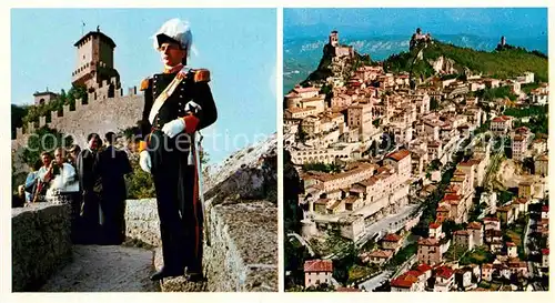 AK / Ansichtskarte San Marino Repubblica Scorcio panoramico Guardia d onore Ehrenwachen