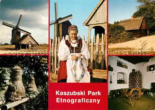 AK / Ansichtskarte Wdzydze Kiszewskie Kaszubski Park Etnograficzny Windmuehle Bauernhof Kat. Polen