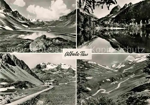 AK / Ansichtskarte Albulapass Bergsee Gebirgspanorama Berghaus Kat. Albula