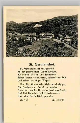 AK / Ansichtskarte Wasgau Region St Germanshof Kat. Annweiler am Trifels