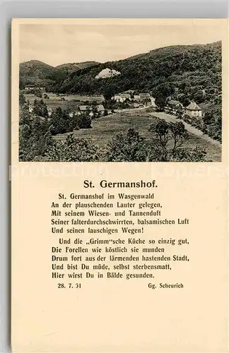 AK / Ansichtskarte Wasgau Region St Germanshof Kat. Annweiler am Trifels
