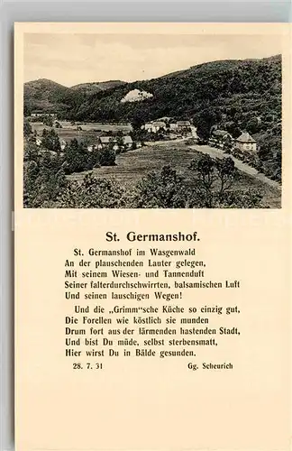 AK / Ansichtskarte Wasgau Region Sankt Germannshof Kat. Annweiler am Trifels