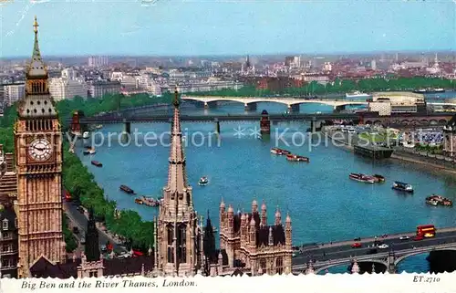 AK / Ansichtskarte London Big Ben and the River Thames Bridges Kat. City of London