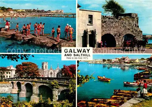 AK / Ansichtskarte Galway Galway and Salthill Beach Bridge Harbour Kat. Galway