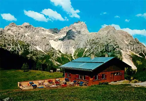 AK / Ansichtskarte Rotwandwiesenhuette Rifugio Rudi Huette Sextener Dolomiten