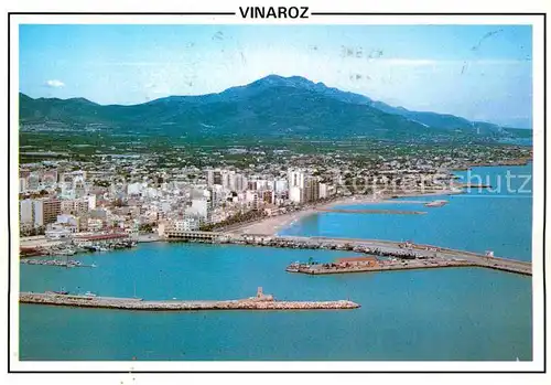 AK / Ansichtskarte Vinaroz Panorama Hafen Kueste Berge Fliegeraufnahme Kat. Vinaroz