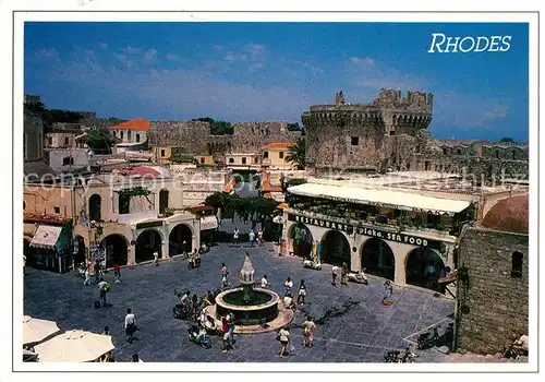 AK / Ansichtskarte Rhodes Rhodos Greece Platz Restaurant Ruine Kat. Rhodes