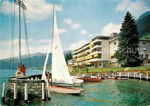 AK / Ansichtskarte Merlingen Hotel Beatus Segelboot  Kat. Thun