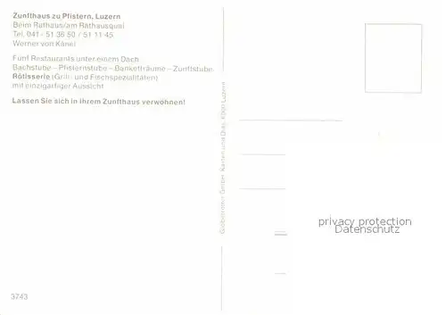 AK / Ansichtskarte Luzern LU Zunfthaus zu Pfistern Kat. Luzern