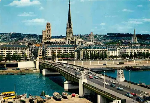 AK / Ansichtskarte Rouen Pont Boieldieu Cathedrale Kat. Rouen