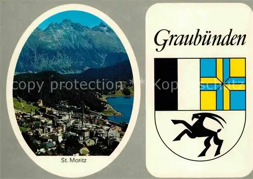 AK / Ansichtskarte St Moritz GR Fliegeraufnahme Sticker Kat. St Moritz