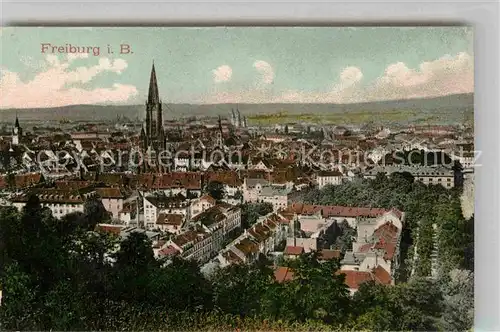 AK / Ansichtskarte Freiburg Breisgau Panorama mit Muenster Kat. Freiburg im Breisgau