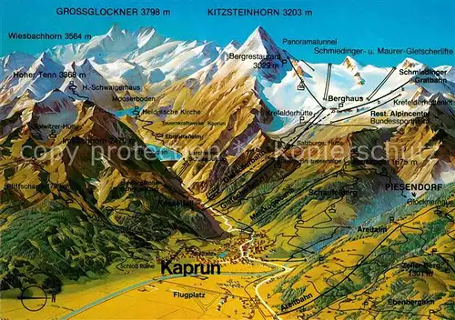 AK / Ansichtskarte Kaprun Feriengebiet mit den Hohen Tauern aus der Vogelperspektive Kat. Kaprun