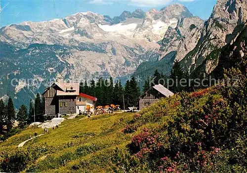 AK / Ansichtskarte Gablonzerhaus Berghuette Alpenrosenbluehen Hoher Dachstein Kat. Oesterreich