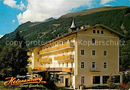 AK / Ansichtskarte Badgastein Badehospiz Helenenburg Weltkurort im Hintergrund Stubnerkogel  Kat. Bad Gastein