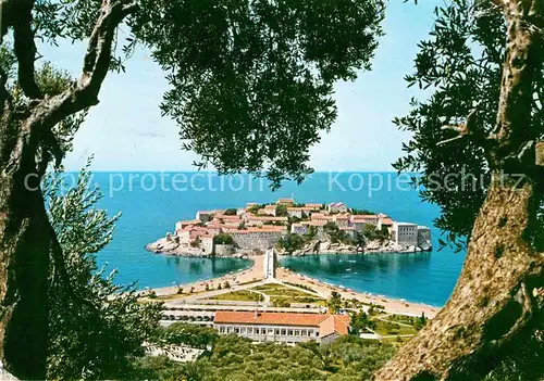 AK / Ansichtskarte Sveti Stefan Panorama Meerblick Kat. Montenegro