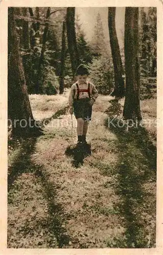 AK / Ansichtskarte Wandern Kind Wald  Kat. Berge