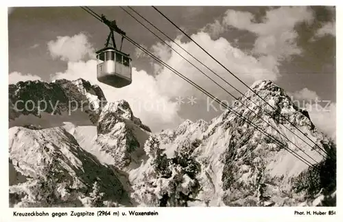 AK / Ansichtskarte Foto Huber H. Nr. 854 Kreuzeckseilbahn Zugspitze Waxenstein Kat. Fotografie