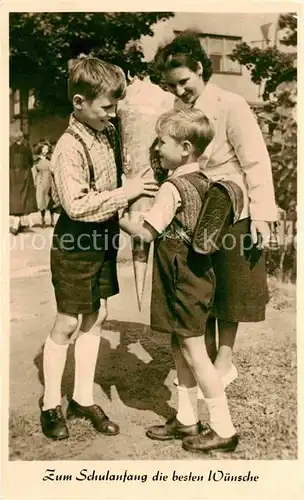 AK / Ansichtskarte Kinder Child Enfants Schulanfang Glueckwunsch Schultuete  Kat. Kinder