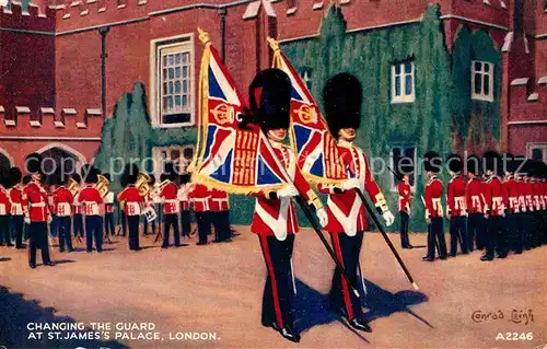 AK / Ansichtskarte Leibgarde Wache Conrad Leigh Changing the Guard St. James s Palace London Kat. Polizei