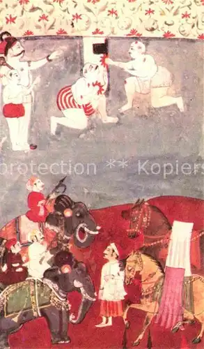 AK / Ansichtskarte Kuenstlerkarte Shilpi Press Life in Udaipur 18th Century India  Kat. Kuenstlerkarte