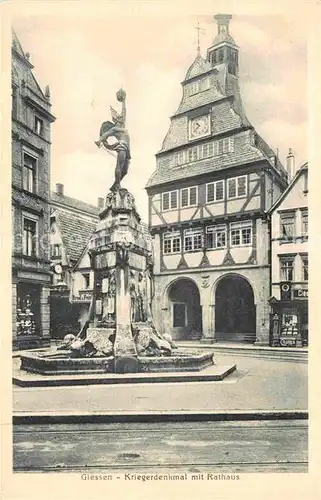 AK / Ansichtskarte Giessen Lahn Kriegerdenkmal Rathaus Kat. Giessen