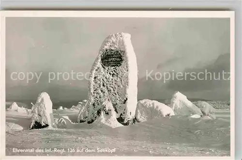 AK / Ansichtskarte Ruhestein Ehrenmal des Inf Regt 126 auf dem Seekopf Kat. Baiersbronn