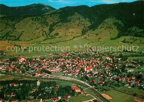 AK / Ansichtskarte Oberammergau Panorama Blick vom Kofel Ammergauer Alpen Fliegeraufnahme Stempel Erstausgabe Kat. Oberammergau
