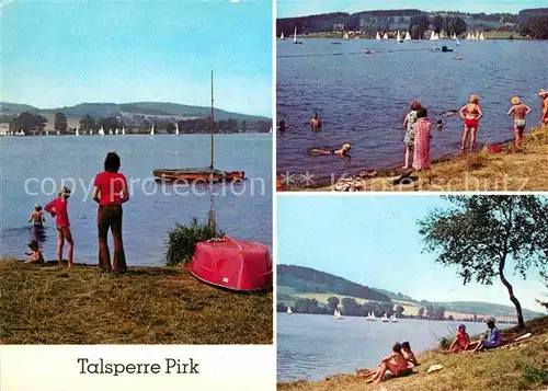 AK / Ansichtskarte Oelsnitz Vogtland Talsperre Pirk Stausee Badestrand Kat. Oelsnitz Vogtland